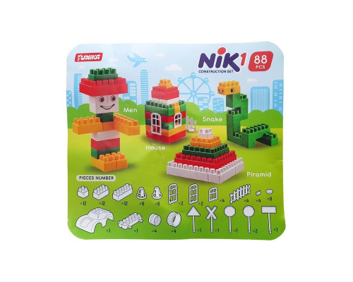 Дитячий конструктор з великими деталями "NIK-1" 71863, 88 деталей