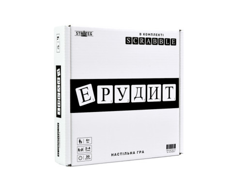 Настольная игра "Эрудит черно-белый" 30640 игровое поле, набор букв