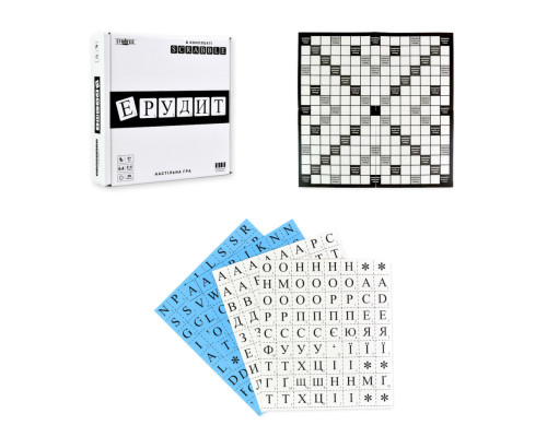 Настольная игра "Эрудит черно-белый" 30640 игровое поле, набор букв
