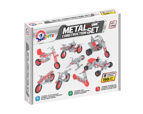 Дитячий Конструктор металевий "Мототранспорт"ТехноК 1394TXK, 198 деталей