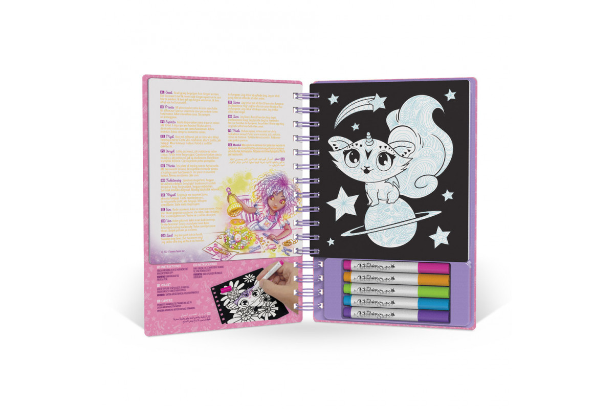 Набір для творчості Розмальовка: Візерунки на оксамиті Nebulous Stars 11026, 5 міні маркерів