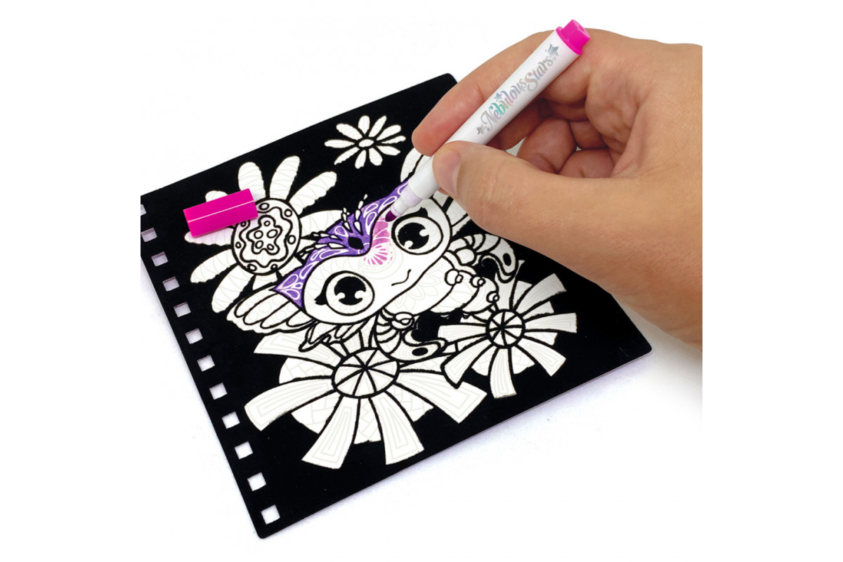 Набір для творчості Розмальовка: Візерунки на оксамиті Nebulous Stars 11026, 5 міні маркерів