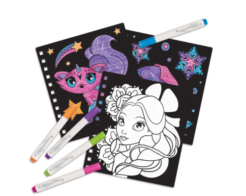 Набор для творчества Раскраска: Узоры на бархате Nebulous Stars 11026, 5 мини маркеров