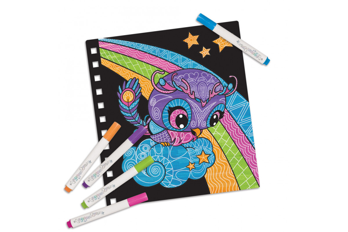 Набір для творчості Розмальовка: Візерунки на оксамиті Nebulous Stars 11026, 5 міні маркерів