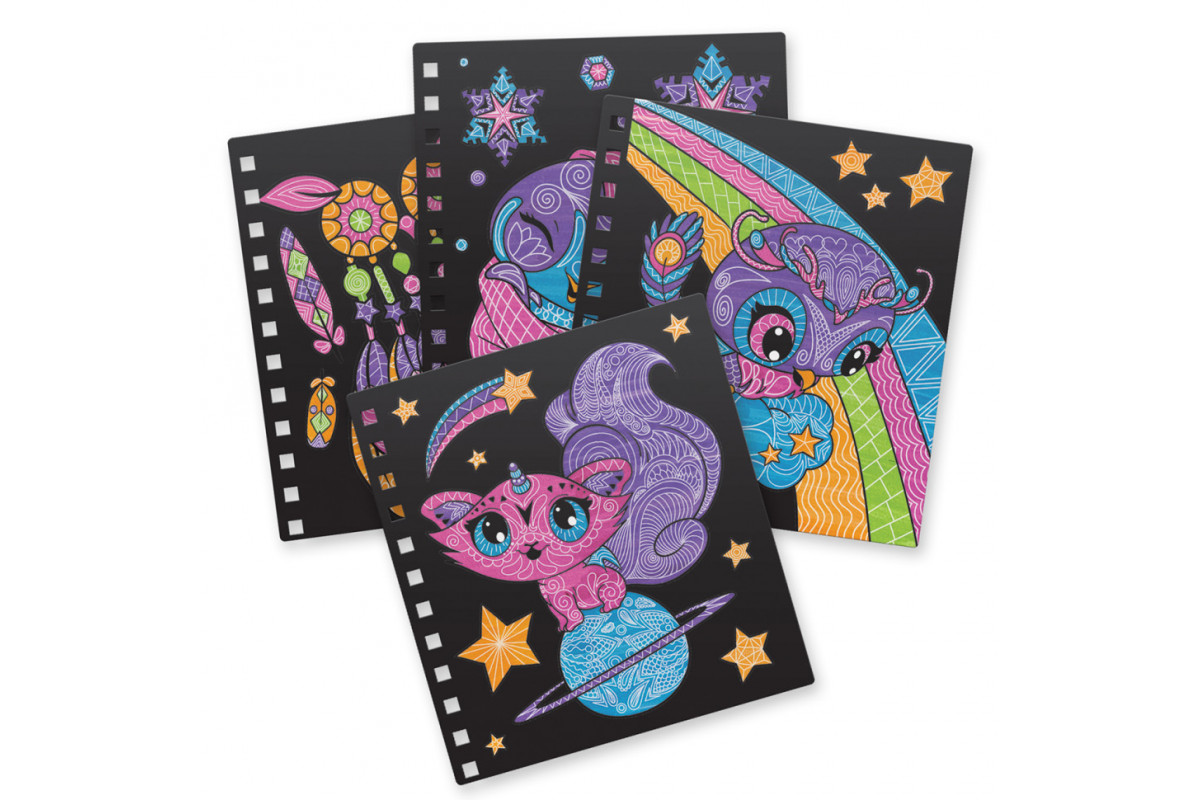 Набір для творчості Розмальовка: Візерунки на оксамиті Nebulous Stars 11026, 5 міні маркерів