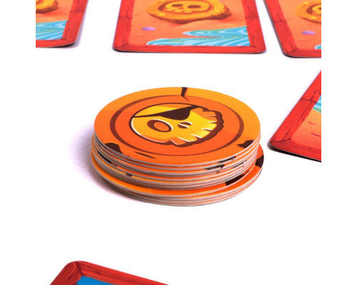 Дитяча карткова гра "Карррамба пірати! Vladi Toys" VT8077-07, 50 карт 12 монет, правила гри