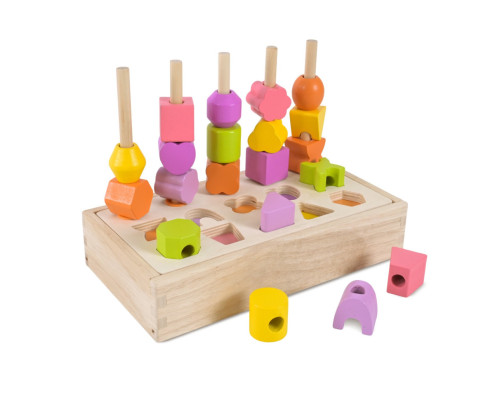 Детская деревянная игрушка "Пирамидка-сортер" C9407, 8 карточек