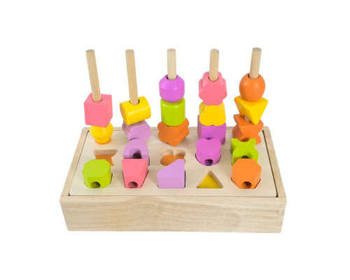 Детская деревянная игрушка "Пирамидка-сортер" C9407, 8 карточек