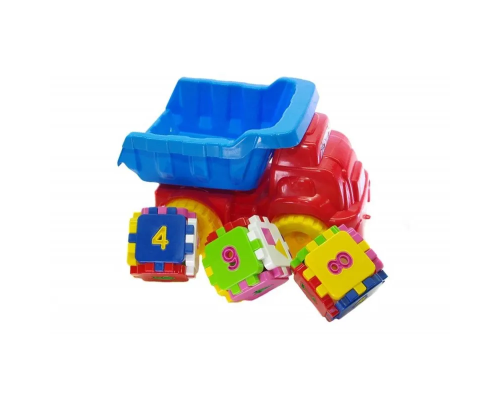Дитячий ігровий пісочний набір 013585 з розвиваючим кубиком  Червоний з блакитним