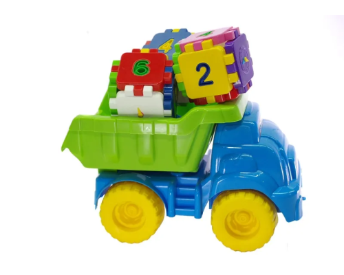 Дитячий ігровий пісочний набір 013585 з розвиваючим кубиком  Блакитний з салатовим