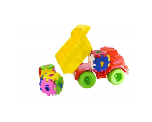 Дитячий ігровий пісочний набір 013585 з розвиваючим кубиком  Помаранчевий з жовтим