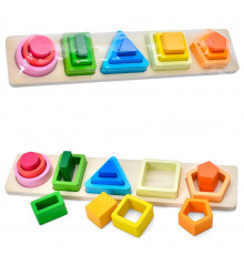 Дерев'яна іграшка Геометрика MD 0878, 15 деталей