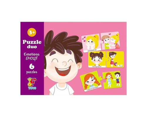 Пазли дитячі "Емоції" SD01, 12 елементів