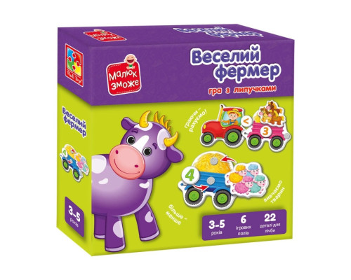 Дитяча настільна гра "Веселий фермер" VT2100-13 з липучками