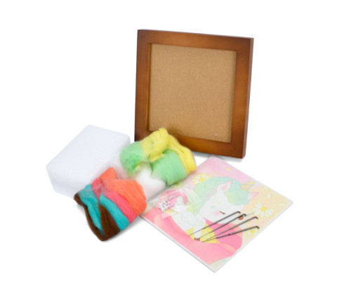 Набір для творчості "Казковий єдиноріг" YG0251N валяння картини, 18х18 см