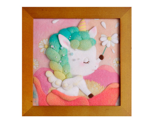 Набір для творчості "Казковий єдиноріг" YG0251N валяння картини, 18х18 см