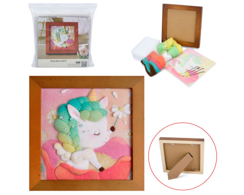 Набір для творчості "Казковий єдиноріг" YG0251N валяння картини, 18х18 см