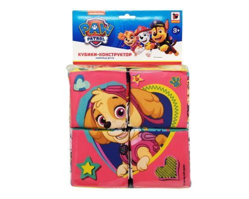 Игрушка мягконабивная набор кубиков "Конструктор Щенячий патруль" МС 090501-10