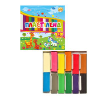 Набор пластилина "Пластиленд" ТЕ461371/338-2, 12 цветов, 240 гр