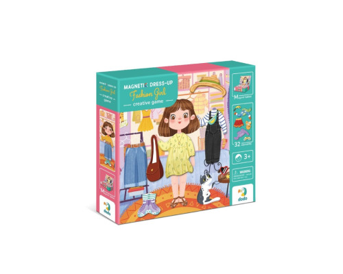 Магнітна гра "Одягалка Модниця" 200243, 1 магнітна дощечка, 32 магніти