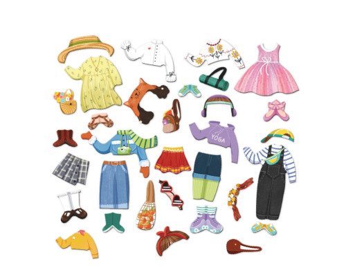 Магнітна гра "Одягалка Модниця" 200243, 1 магнітна дощечка, 32 магніти