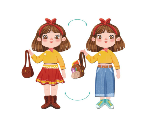 Магнітна гра "Одягалка Модниця" 200243, 1 магнітна дощечка, 32 магніти