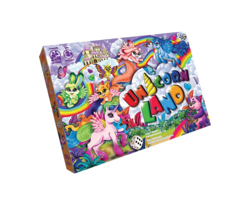 Настільна розважальна гра "Unicorn Land" DTG97 українська мова, від 2 до 4 гравців