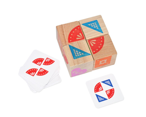 Навчальні логічні кубики "Склади візерунок" Igroteco 900477, 50 завдань на картках