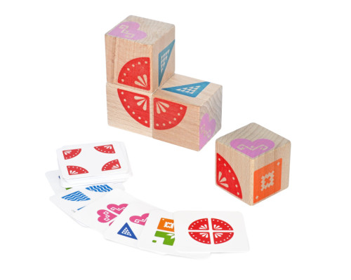 Навчальні логічні кубики "Склади візерунок" Igroteco 900477, 50 завдань на картках