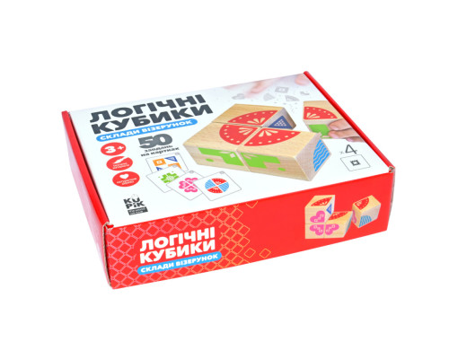 Навчальні логічні кубики "Склади візерунок" Igroteco 900477, 50 завдань на картках