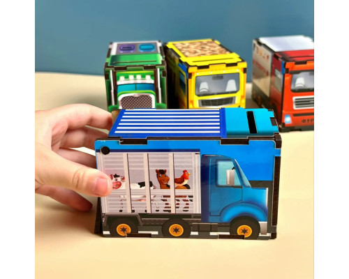 Деревянная настольная игра "Автопарк" Ubumblebees (ПСД082) PSD082 сортер-комодик