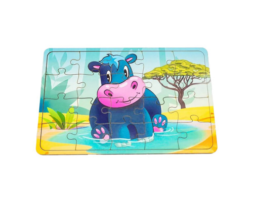 Дитячий дерев'яний пазл Бегемотик Арт-10027, 20 елементів