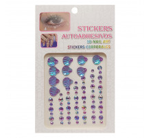 Наклейки декоративні "Стрази та перли" XY-019/021-2 на планшеті 75 шт