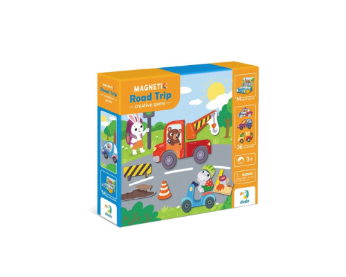 Магнітна гра "Дорожні пригоди" 200244, 1 магнітна дощечка, 36 магнітів