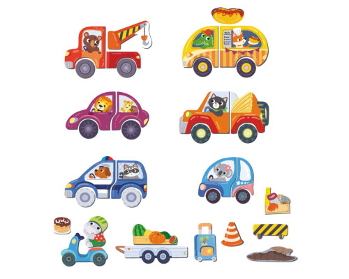 Магнітна гра "Дорожні пригоди" 200244, 1 магнітна дощечка, 36 магнітів