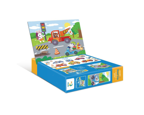 Магнітна гра "Дорожні пригоди" 200244, 1 магнітна дощечка, 36 магнітів