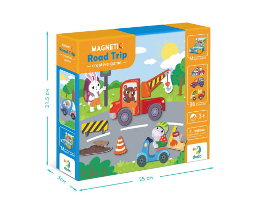 Магнітна гра "Дорожні пригоди" 200244, 1 магнітна дощечка, 36 магнітів