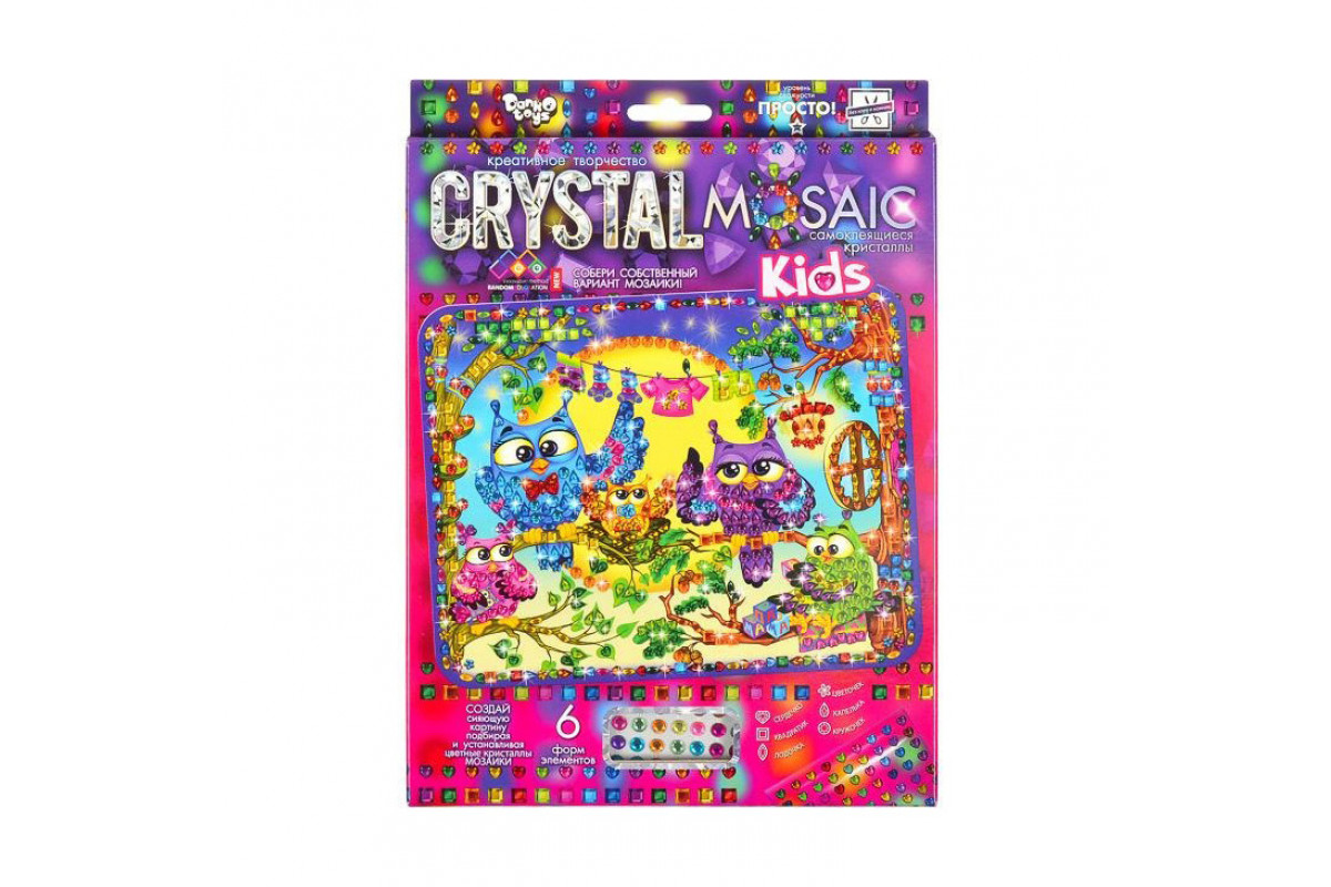 Набір креативної творчості "Kids Crystal Mosaic" CRMk-01-10, 6 форм елементів
