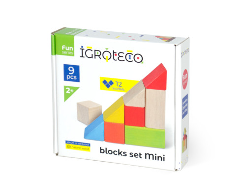 Детские деревянные кубики Igroteco 900163 цветные