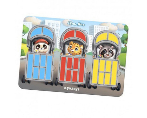 Деревянный пазл-сортер "Коляски" Ubumblebees (ПСФ089) PSF089, 27 деталей и 12 карточек