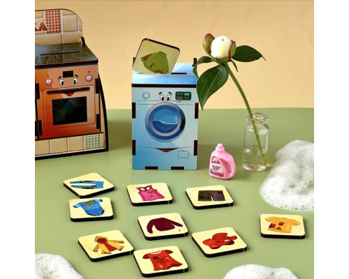 Деревянная настольная игра "Бытовая техника" Ubumblebees (ПСД001) PSD001 сортер-комодик