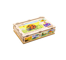Дерев’яний дитячий пазл 4в1 "Комахи" Puz-59557, 80 елементів