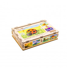 Дерев’яний дитячий пазл 4в1 "Комахи" Puz-59557, 80 елементів