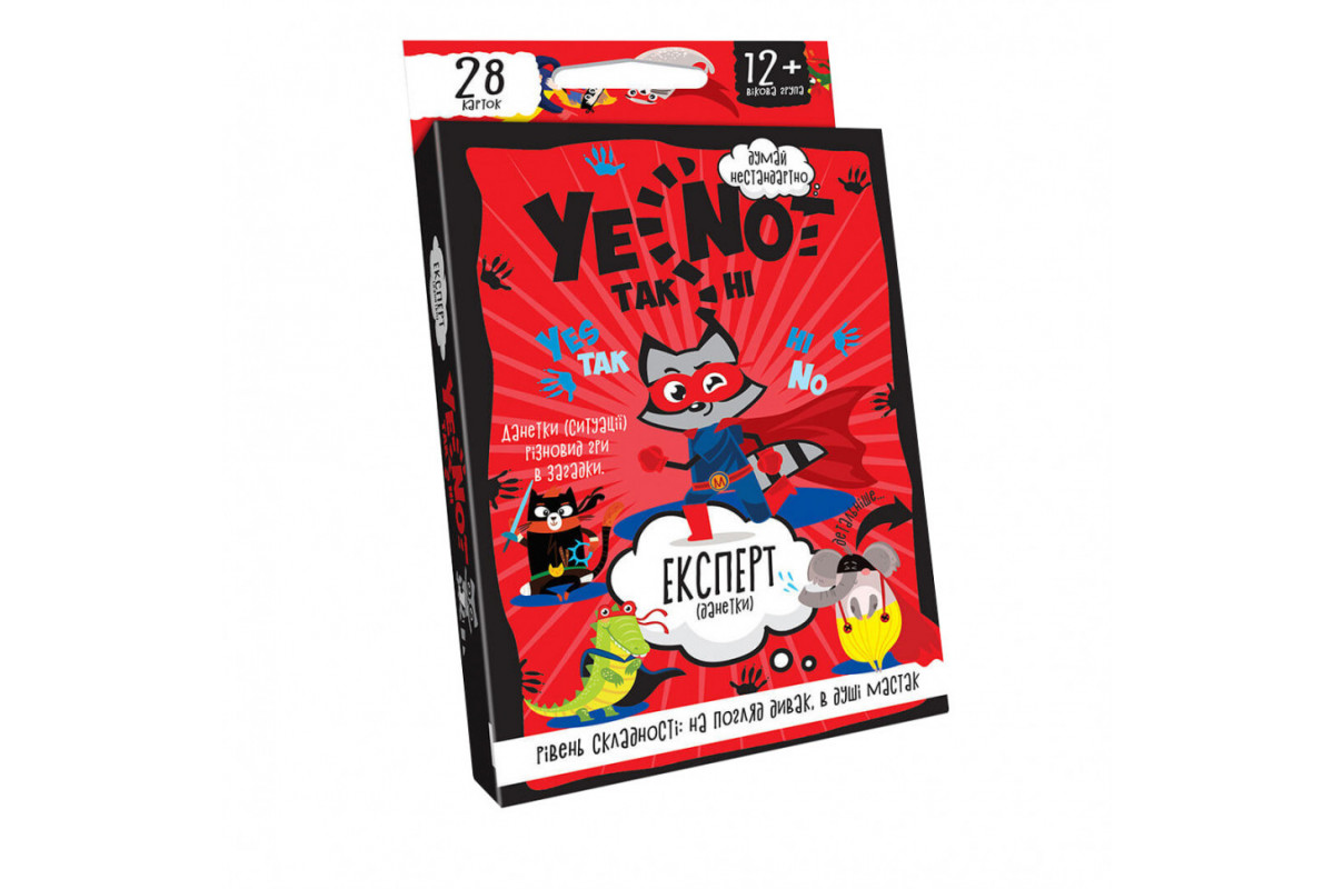 Детская карточная игра "YENOT ДаНетки" Danko Toys YEN-01U укр Красный