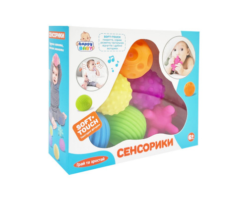 Набір м'ячиків для купання "Сенсорики" HB0020B пискавка, 6 штук