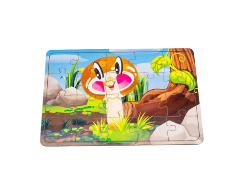 Дитячий дерев'яний пазл Білий грибочок Арт-10024, 20 елементів