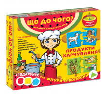 Детская развивающая игра "Что к чему? Продукты питания" 87444 на укр. языке