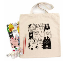 Набор для творчества экосумка-раскраска "Котик" N0003601, 38х42 см