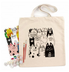 Набір для творчості екосумка-розмальовка "Котик" N0003601, 38х42 см