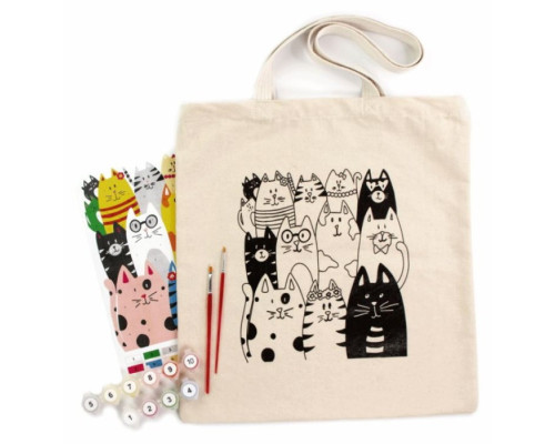 Набір для творчості екосумка-розмальовка "Котик" N0003601, 38х42 см